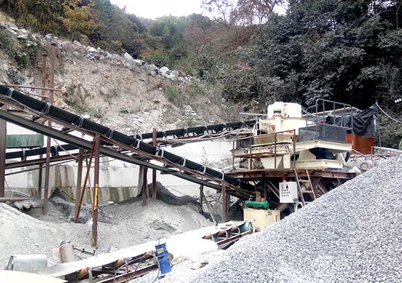 55t/h granite sand making plant in Indonesia